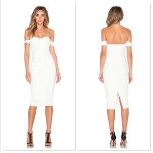 MISHA COLLECTION IVORY CHLOE MIDI DRESS - SIZE 0